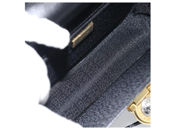 Borsa a Spalla Gianni Versace in Pelle Nera e Oro Auth BA13310A Nero D'oro - vista 12