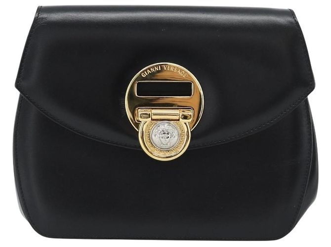 Borsa a Spalla Gianni Versace in Pelle Nera e Oro Auth BA13310A Nero D'oro - vista 13