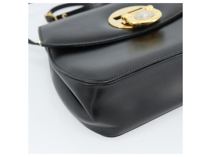 Borsa a Spalla Gianni Versace in Pelle Nera e Oro Auth BA13310A Nero D'oro - vista 14