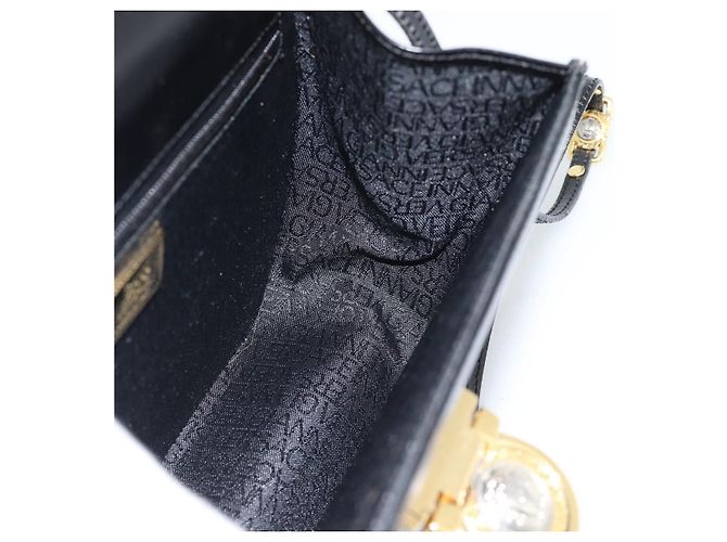 Borsa a Spalla Gianni Versace in Pelle Nera e Oro Auth BA13310A Nero D'oro - vista 17
