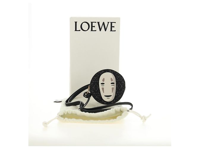 LOEWE Studio Ghibli Cookie Pouch No-Face Bag Canvas Black Gold Auth 167410SM Nero D'oro - vista 12