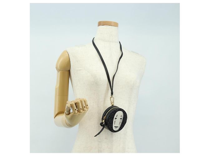 LOEWE Studio Ghibli Cookie Pouch No-Face Bag Canvas Black Gold Auth 167410SM Nero D'oro - vista 23