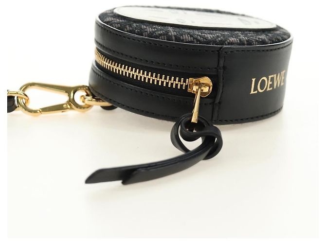 LOEWE Studio Ghibli Cookie Pouch No-Face Bag Canvas Black Gold Auth 167410SM Nero D'oro - vista 3