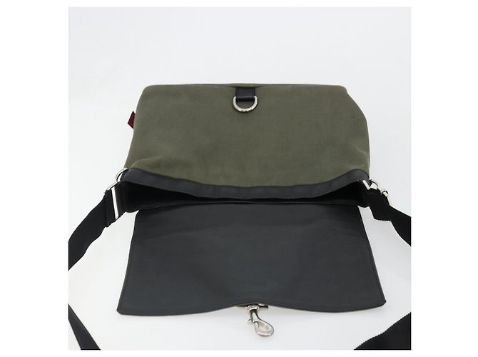 Borsa a tracolla VALENTINO Canvas Khaki Silver Auth bs35528 Argento Cachi - vista 18