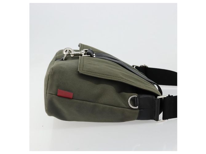 Borsa a tracolla VALENTINO Canvas Khaki Silver Auth bs35528 Argento Cachi - vista 3
