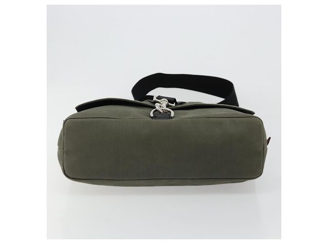 Borsa a tracolla VALENTINO Canvas Khaki Silver Auth bs35528 Argento Cachi - vista 5
