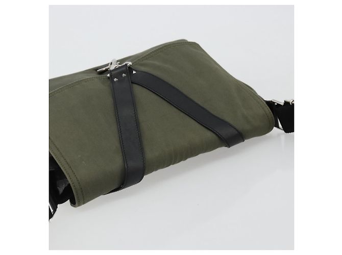 Borsa a tracolla VALENTINO Canvas Khaki Silver Auth bs35528 Argento Cachi - vista 6