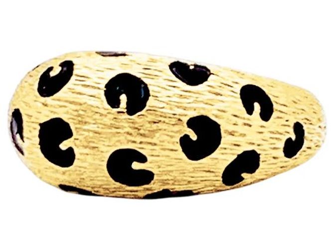 Fred Paris, "Léopard" Ring, Gelbgold, schwarzer Emaille. - Ansicht 3