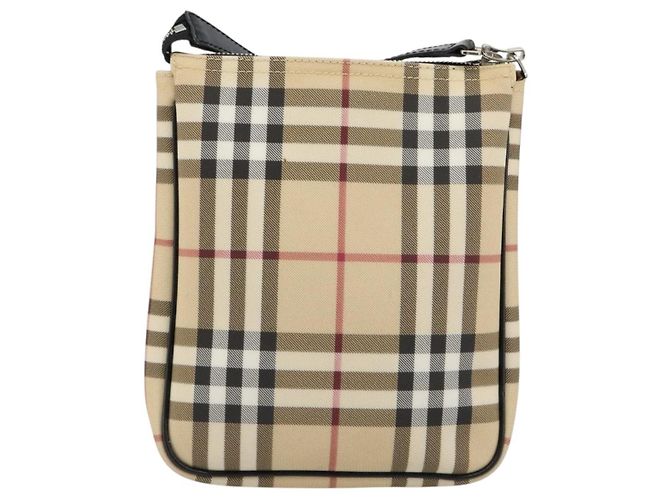 Borsa a Spalla BURBERRY Nova Check PVC Beige Argento Auth 183108A - vista 2
