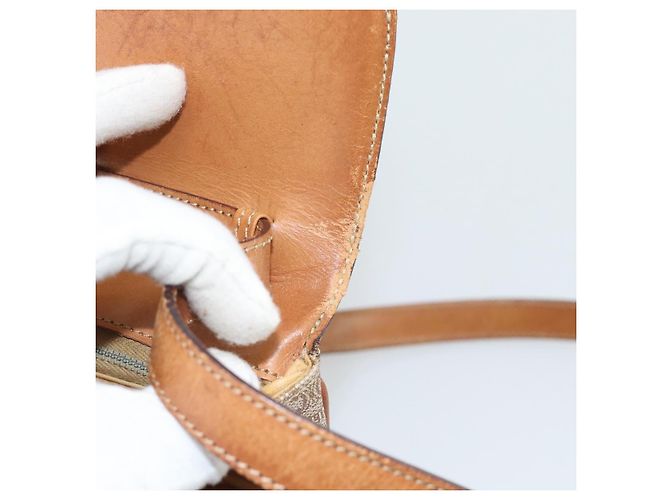 Céline CELINE Macadam Canvas Schultertasche PVC Beige Gold Authentisch bs35577 Golden - Ansicht 10