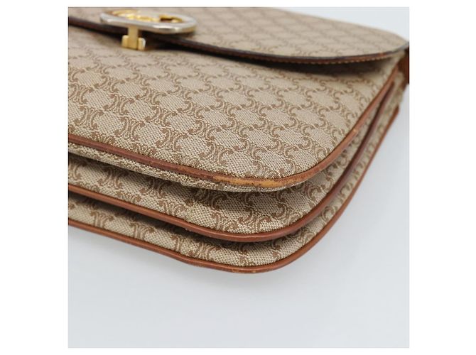 Céline CELINE Macadam Canvas Schultertasche PVC Beige Gold Authentisch bs35577 Golden - Ansicht 15