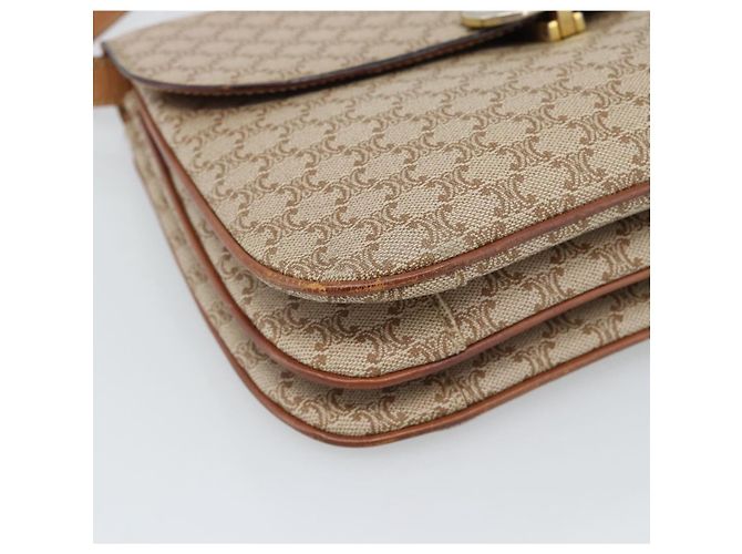 Céline CELINE Macadam Canvas Schultertasche PVC Beige Gold Authentisch bs35577 Golden - Ansicht 16