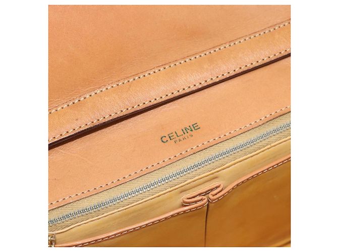 Céline CELINE Macadam Canvas Schultertasche PVC Beige Gold Authentisch bs35577 Golden - Ansicht 19