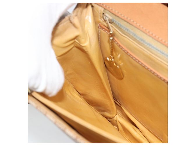 Céline CELINE Macadam Canvas Schultertasche PVC Beige Gold Authentisch bs35577 Golden - Ansicht 21