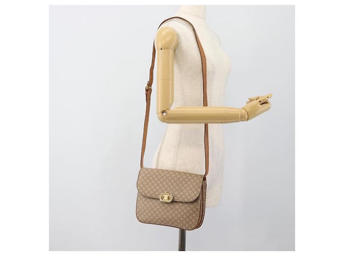 Céline CELINE Macadam Canvas Schultertasche PVC Beige Gold Authentisch bs35577 Golden - Ansicht 25