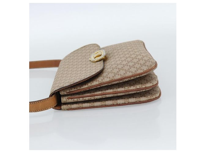 Céline CELINE Macadam Canvas Schultertasche PVC Beige Gold Authentisch bs35577 Golden - Ansicht 3