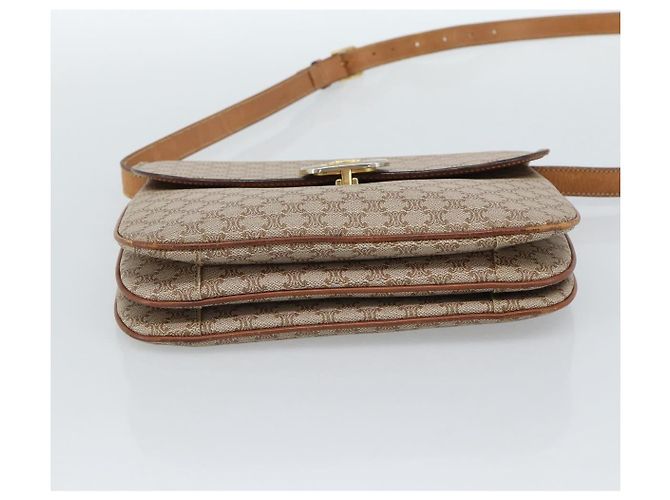 Céline CELINE Macadam Canvas Schultertasche PVC Beige Gold Authentisch bs35577 Golden - Ansicht 5