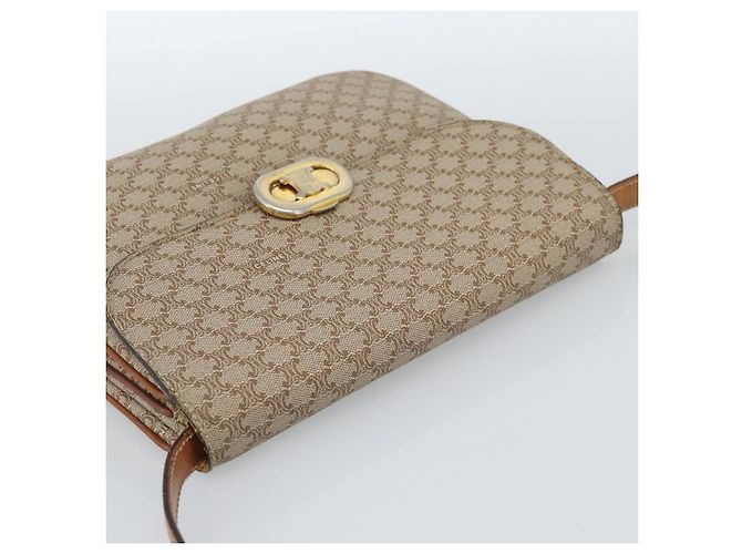 Céline CELINE Macadam Canvas Schultertasche PVC Beige Gold Authentisch bs35577 Golden - Ansicht 6