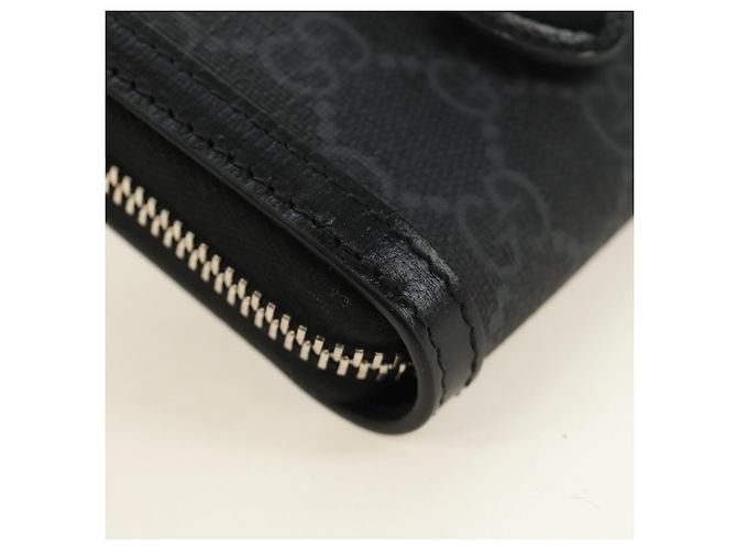 Borsa a tracolla GUCCI GG Supreme PVC Nero Argento 724351 Auth 183126M - vista 16