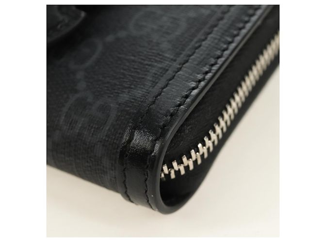 Borsa a tracolla GUCCI GG Supreme PVC Nero Argento 724351 Auth 183126M - vista 17