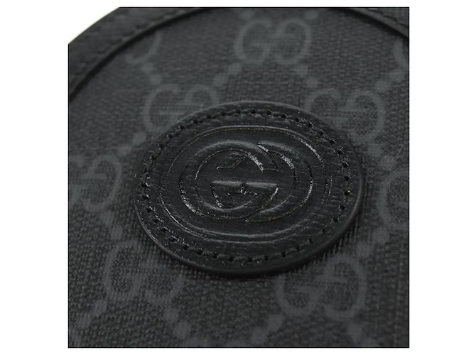 Borsa a tracolla GUCCI GG Supreme PVC Nero Argento 724351 Auth 183126M - vista 18