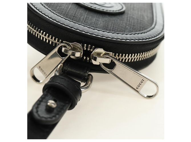 Borsa a tracolla GUCCI GG Supreme PVC Nero Argento 724351 Auth 183126M - vista 20