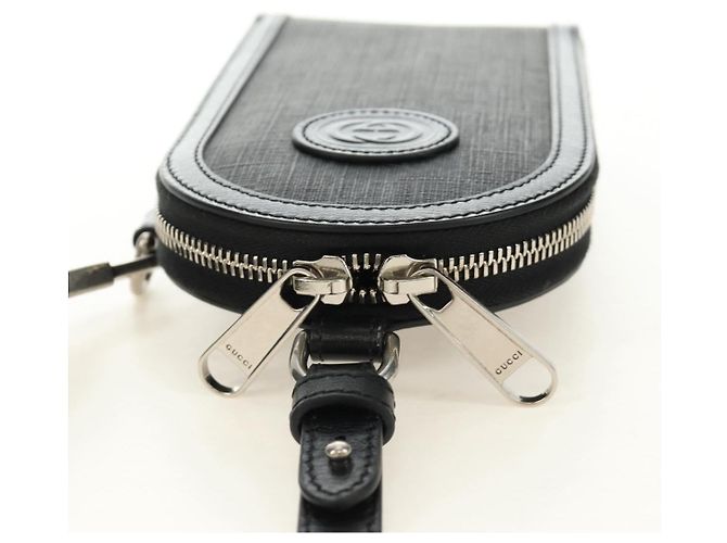 Borsa a tracolla GUCCI GG Supreme PVC Nero Argento 724351 Auth 183126M - vista 9