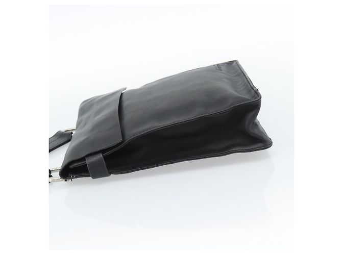 Borsa a Spalla Salvatore Ferragamo in Pelle Nera Argento Auth bs35581 Nero - vista 3