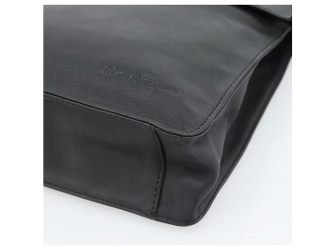 Borsa a Spalla Salvatore Ferragamo in Pelle Nera Argento Auth bs35581 Nero - vista 9