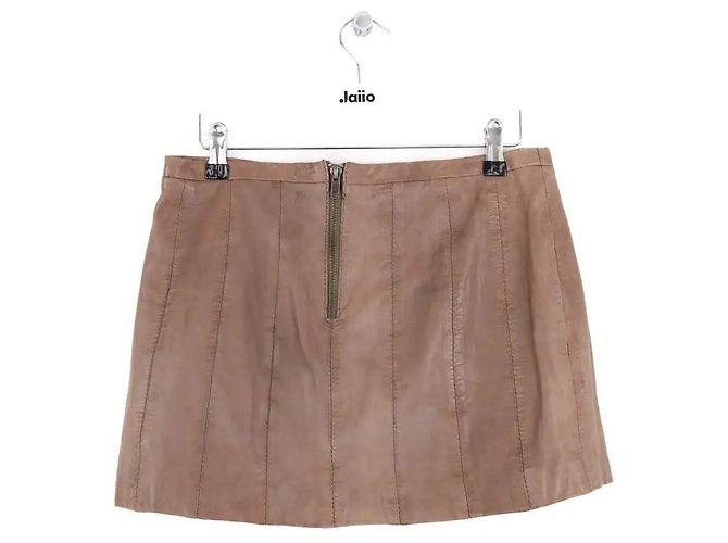 Minifalda de cuero marrón Swildens Castaño - vista 3