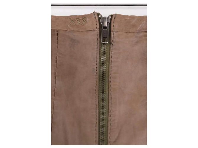 Minifalda de cuero marrón Swildens Castaño - vista 4