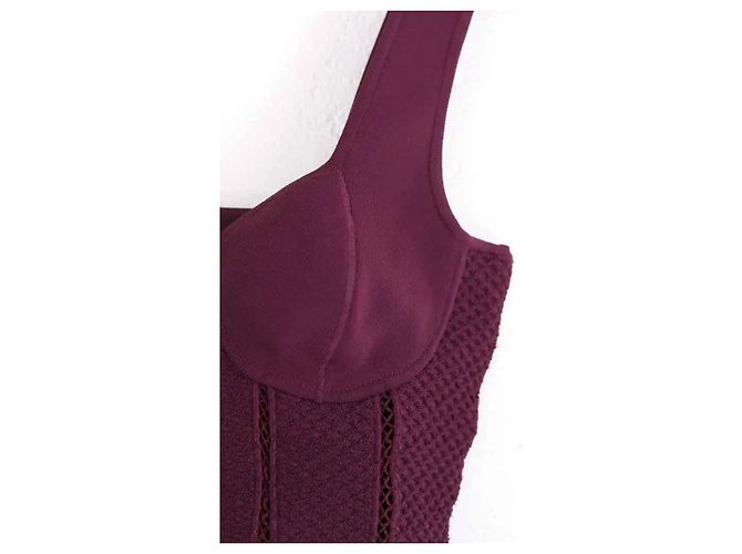 Alaïa Top sem mangas bordeaux - vista 2