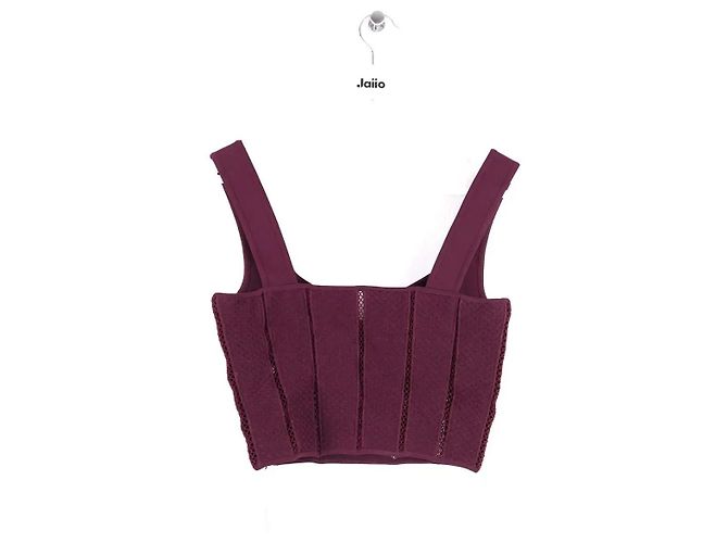 Alaïa Top sem mangas bordeaux - vista 3