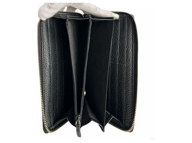 Gucci Portafoglio lungo con zip in pelle Soho Nero - vista 7