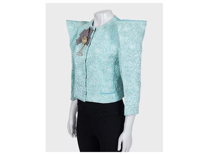 Dolce & Gabbana Shimmering  Chic Accented Shoulders Jacket Sz.44 Pre-owned - view 2