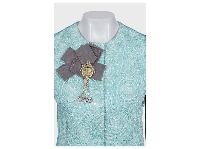Dolce & Gabbana Shimmering  Chic Accented Shoulders Jacket Sz.44 Pre-owned - view 4