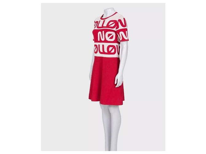 Enges Ecktes bedrucktes Kleid Red Valentino - Größe M Gebraucht - Ansicht 2