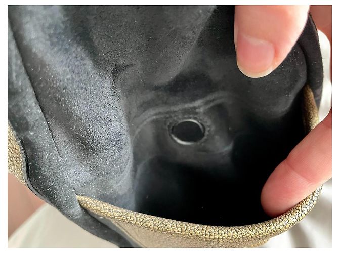 Saint Laurent Borsa a mano Multi Pelle Oro e Scamosciato Nero D'oro - vista 8