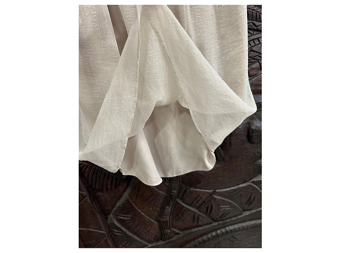 Autre Marque Vestido de verão curto em seda bege Un Deux Trois com pérolas - vista 6