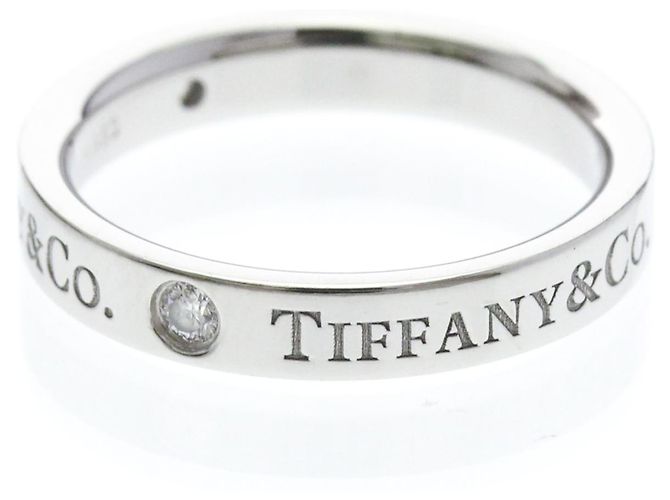 Tiffany & Co Tiffany Flat Band Ring mit 3 Diamanten Silber - Ansicht 2