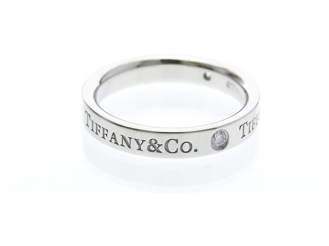 Tiffany & Co Tiffany Flat Band Ring mit 3 Diamanten Silber - Ansicht 4