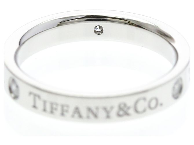 Tiffany & Co Tiffany Flat Band Ring mit 3 Diamanten Silber - Ansicht 5