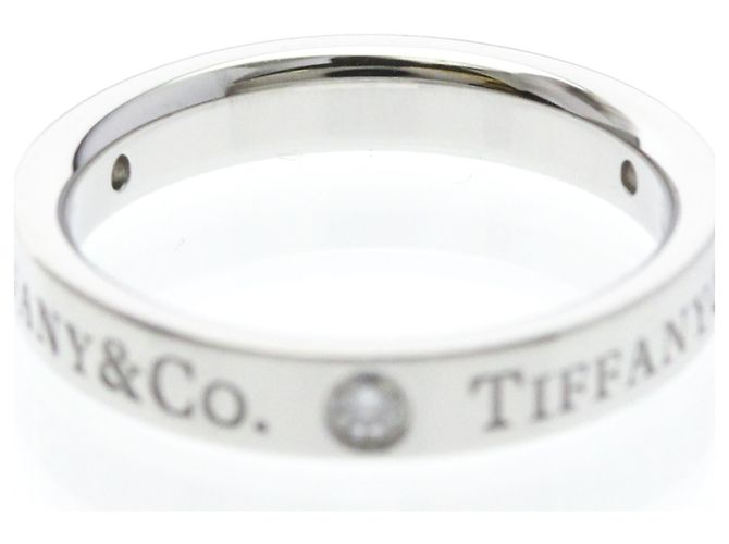 Tiffany & Co Tiffany Flat Band Ring mit 3 Diamanten Silber - Ansicht 8