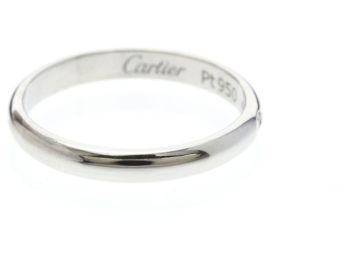 Cartier 1895 Ehering aus Platin mit Diamant Silber - Ansicht 4