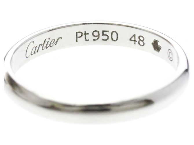 Cartier 1895 Ehering aus Platin mit Diamant Silber - Ansicht 7