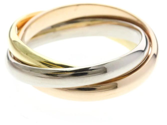 Anello Cartier Trinity 18K Oro Rosa Bianco e Giallo D'oro - vista 3