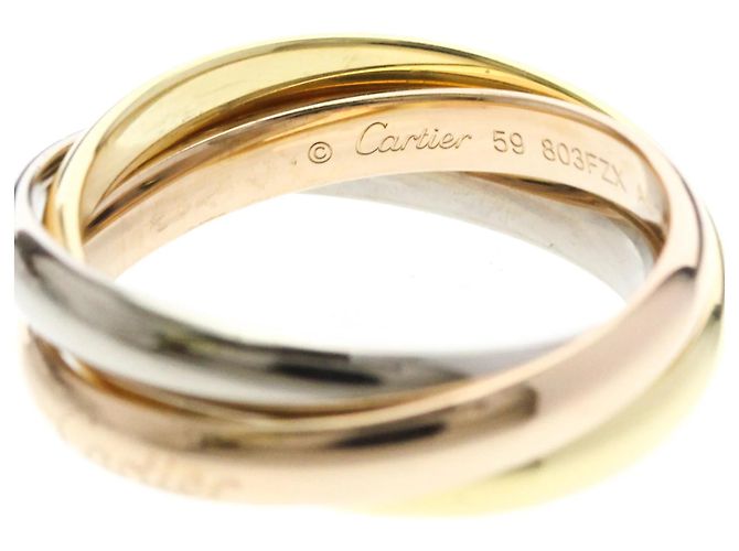 Anello Cartier Trinity 18K Oro Rosa Bianco e Giallo D'oro - vista 7