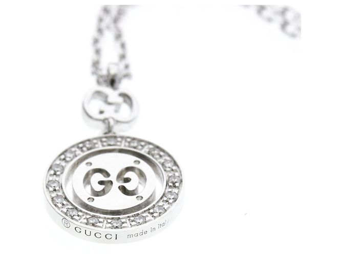 Collana Icon Gucci in oro bianco 18K con diamante Argento - vista 4