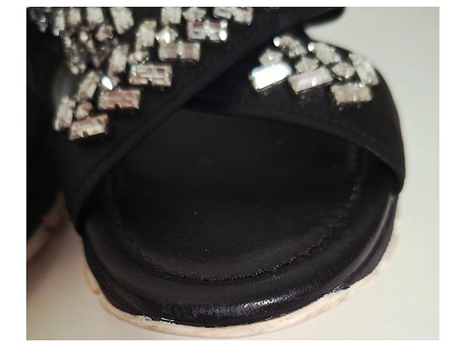 Sandálias de couro Prada Cloudbust com strass Preto - vista 5
