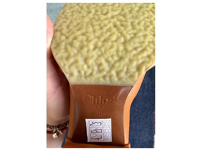 Chloé Edith 75 Botas Altas de Cuero Marrón Castaño - vista 8